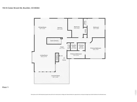 Floorplan - 194 N Cedar Brook Rd, Boulder, CO 80304 photo 2 of 3