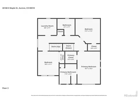 Floorplan - 26168 E Maple Dr, Aurora, CO 80018 photo 2 of 4