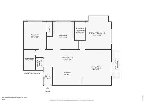 Floorplan - 600 Arapahoe Ave #5, Boulder, CO 80302 photo 1 of 1
