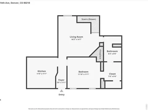 Floorplan - 807 E 14th Ave # 2, Denver, CO 80218 photo 1 of 3