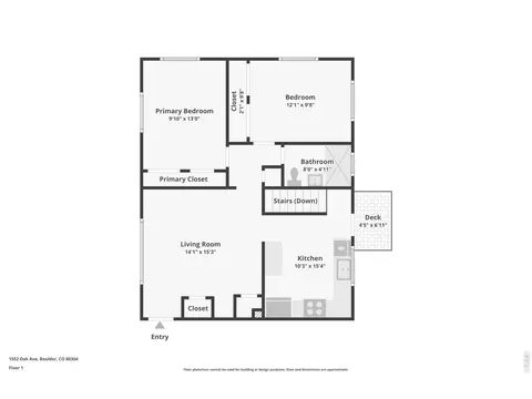 Floorplan - 1552 Oak Ave, Boulder, CO 80304 photo 1 of 3