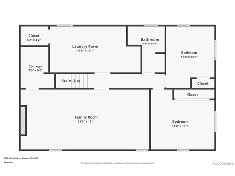 Floorplan - 8206 E Lehigh Ave, Denver, CO 80237 photo 1 of 3