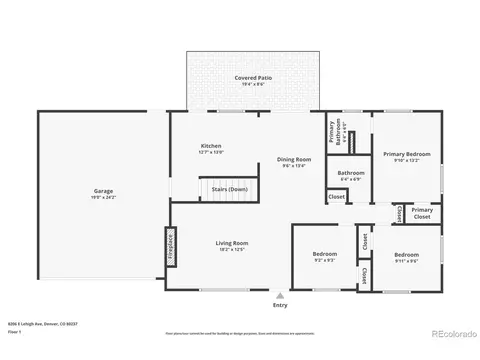 Floorplan - 8206 E Lehigh Ave, Denver, CO 80237 photo 2 of 3