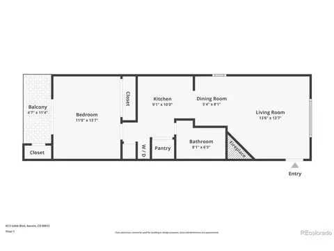 Floorplan - 63 S Sable Blvd #E21, Aurora, CO 80012 photo 1 of 1