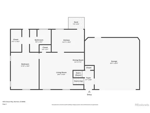 Floorplan - 4475 S Braun Way, Morrison, CO 80465 photo 1 of 2