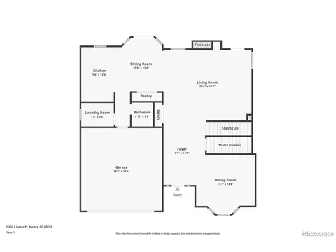 Floorplan - 19232 E Baker Pl, Aurora, CO 80013 photo 1 of 3