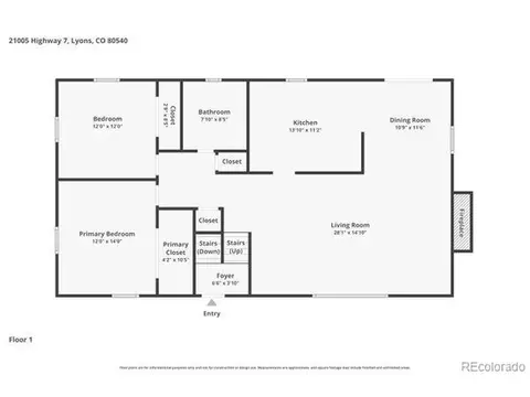 Floorplan - 21005 State Highway 7, Lyons, CO 80540 photo 1 of 3