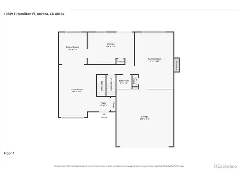 Floorplan - 19889 E Hamilton Pl, Aurora, CO 80013 photo 1 of 4