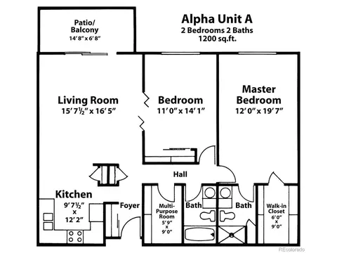 Floorplan - 13635 E Bates Ave #201-404, Aurora, CO 80014 photo 1 of 1