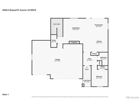 Floorplan - 25662 E Bayaud Pl, Aurora, CO 80018 photo 2 of 3
