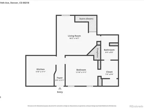 Floorplan - 807 E 14th Ave #2, Denver, CO 80218 photo 1 of 3