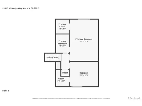 Floorplan - 2551 S Kittredge Way, Aurora, CO 80013 photo 2 of 3