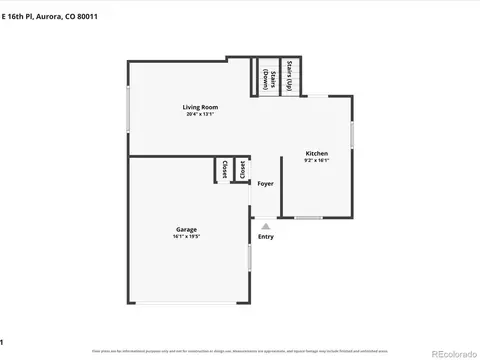 Floorplan - 18870 E 16th Pl, Aurora, CO 80011 photo 1 of 3