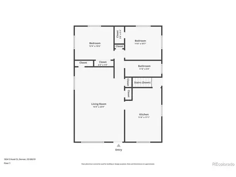 Floorplan - 1024 S Hazel Ct, Denver, CO 80219 photo 1 of 3