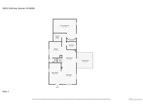 Floorplan - 1625 E 23rd Ave, Denver, CO 80205 photo 2 of 3