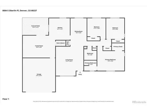 Floorplan - 8084 E Oberlin Pl, Denver, CO 80237 photo 1 of 3