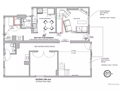 Floorplan - 814 E 19th Ave, Denver, CO 80218 photo 1 of 2
