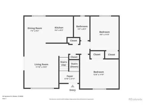 Floorplan - 541 Sycamore Dr, Windsor, CO 80550 photo 2 of 3
