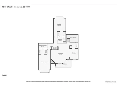 Floorplan - 12583 E Pacific Cir #D, Aurora, CO 80014 photo 1 of 3