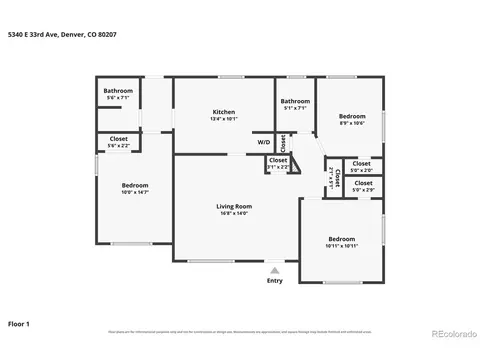 Floorplan - 5340 E 33rd Ave, Denver, CO 80207 photo 1 of 1