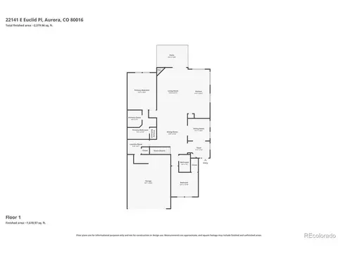 Floorplan - 22141 Euclid Pl, Aurora, CO 80016 photo 1 of 3
