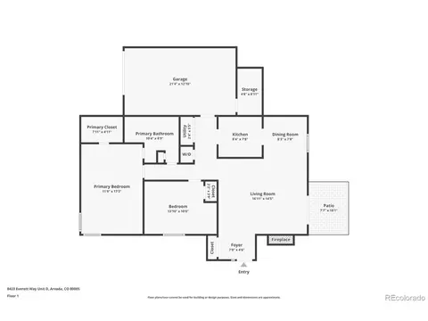 Floorplan - 8433 Everett Way #D, Arvada, CO 80005 photo 1 of 1