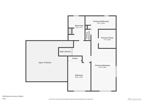 Floorplan - 3100 E Mexico Ave, Denver, CO 80210 photo 2 of 4
