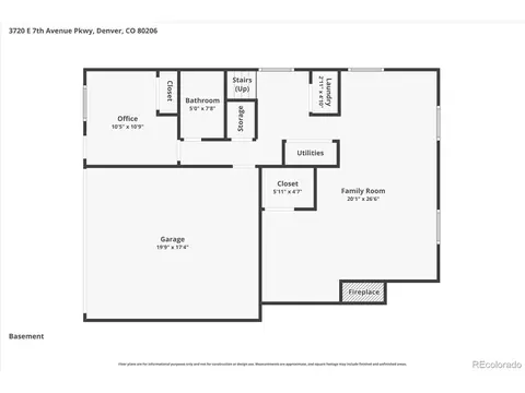 Floorplan - 3720 E 7th Ave Pkwy, Denver, CO 80206 photo 2 of 2