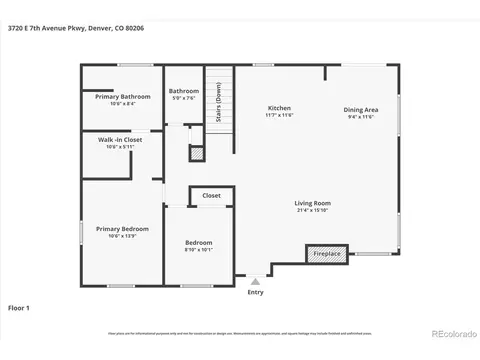 Floorplan - 3720 E 7th Ave Pkwy, Denver, CO 80206 photo 1 of 2