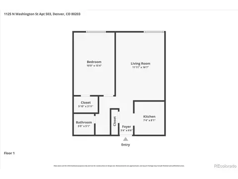 Floorplan - 1125 N Washington St #503, Denver, CO 80203 photo 1 of 1