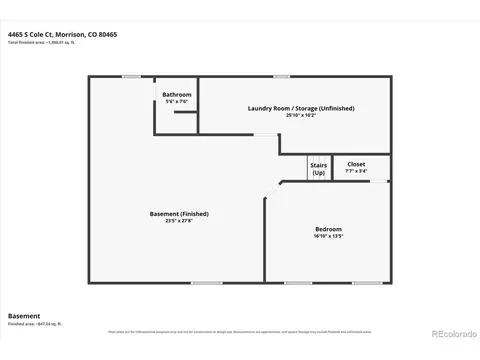 Floorplan - 4465 S Cole Ct, Morrison, CO 80465 photo 2 of 3