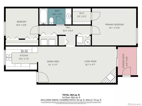 Floorplan - 433 Wright St #103, Lakewood, CO 80228 photo 1 of 1