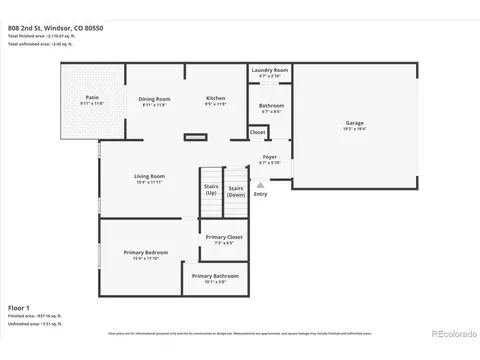 Floorplan - 808 2nd St, Windsor, CO 80550 photo 1 of 3