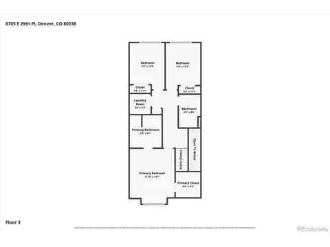 Floorplan - 8705 E 29th Pl, Denver, CO 80238 photo 3 of 4