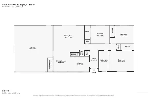 Floorplan - 420 E Amanita, Eagle, ID 83616 photo 1 of 1