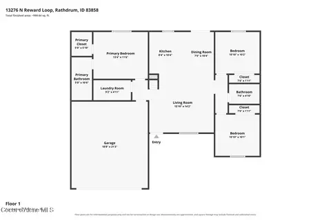 Floorplan - 13276 N Reward Loop, Post Falls, ID 83854 photo 1 of 1
