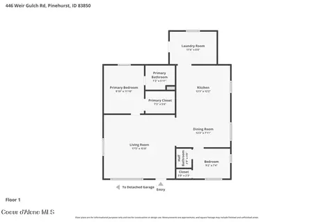 Floorplan - 446 Weir Gulch Rd, Pinehurst, ID 83850 photo 2 of 2