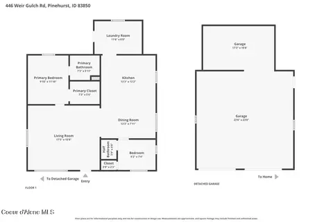 Floorplan - 446 Weir Gulch Rd, Pinehurst, ID 83850 photo 1 of 2