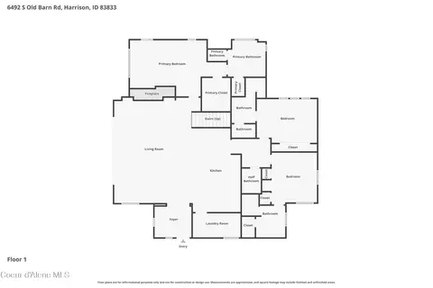 Floorplan - 6492 S Old Barn Rd, Harrison, ID 83833 photo 1 of 4