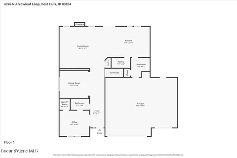 Floorplan - 4026 N Arrowleaf Loop, Post Falls, ID 83854 photo 1 of 4