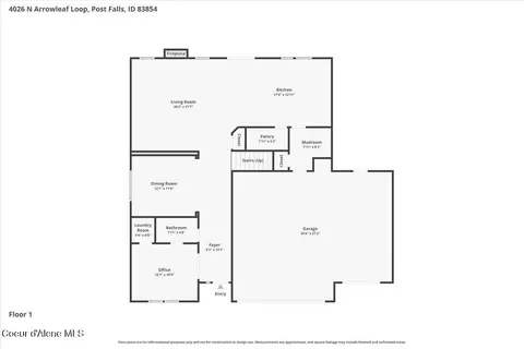 Floorplan - 4026 N Arrowleaf Loop, Post Falls, ID 83854 photo 3 of 4