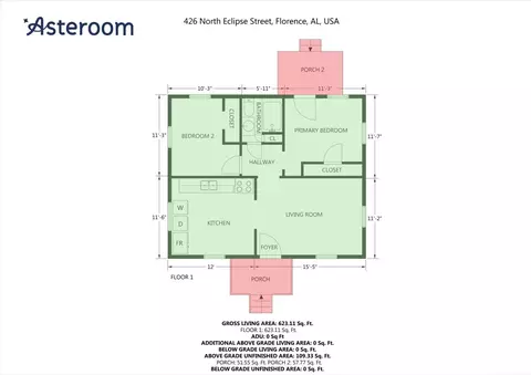 Floorplan - 426 N Eclipse St, Florence, AL 35630 photo 1 of 1