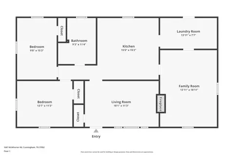 Floorplan - 1667 Mcwhorter Rd, Cunningham, TN 37052 photo 1 of 1
