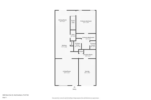 Floorplan - 3309 Risen Star Dr, Murfreesboro, TN 37128 photo 1 of 3