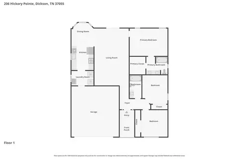 Floorplan - 206 Hickory Pointe, Dickson, TN 37055 photo 1 of 1