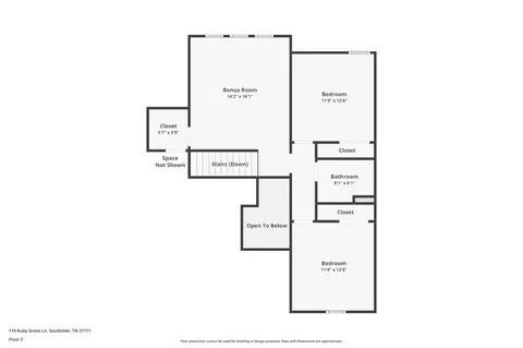 Floorplan - 114 Ruby Grant Ln, Southside, TN 37171 photo 2 of 3