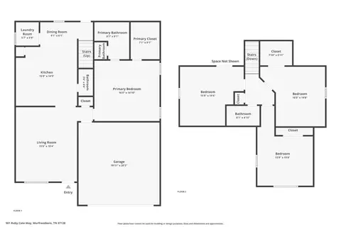 Floorplan - 501 Ruby Cate Way, Murfreesboro, TN 37128 photo 3 of 3