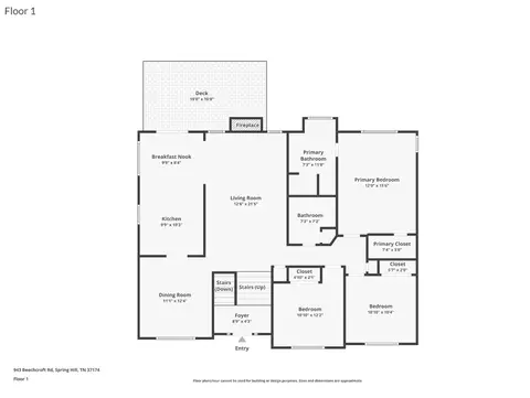 Floorplan - 943 Beechcroft Rd, Spring Hill, TN 37174 photo 1 of 3