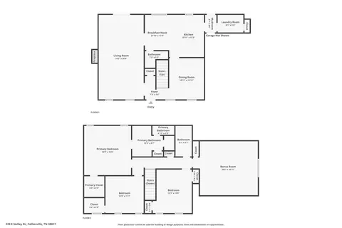 Floorplan - 222 E Nolley Dr, Collierville, TN 38017 photo 1 of 1