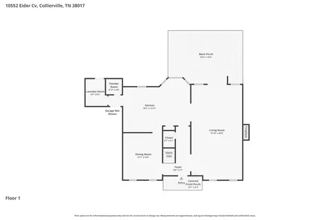 Floorplan - 10552 Eider Cv, Collierville, TN 38017 photo 1 of 3